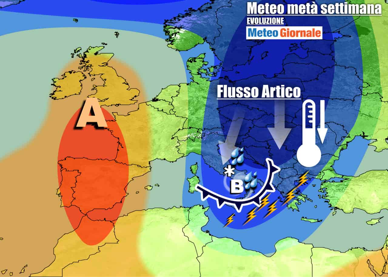 Meteo invernale nel corso della settimana