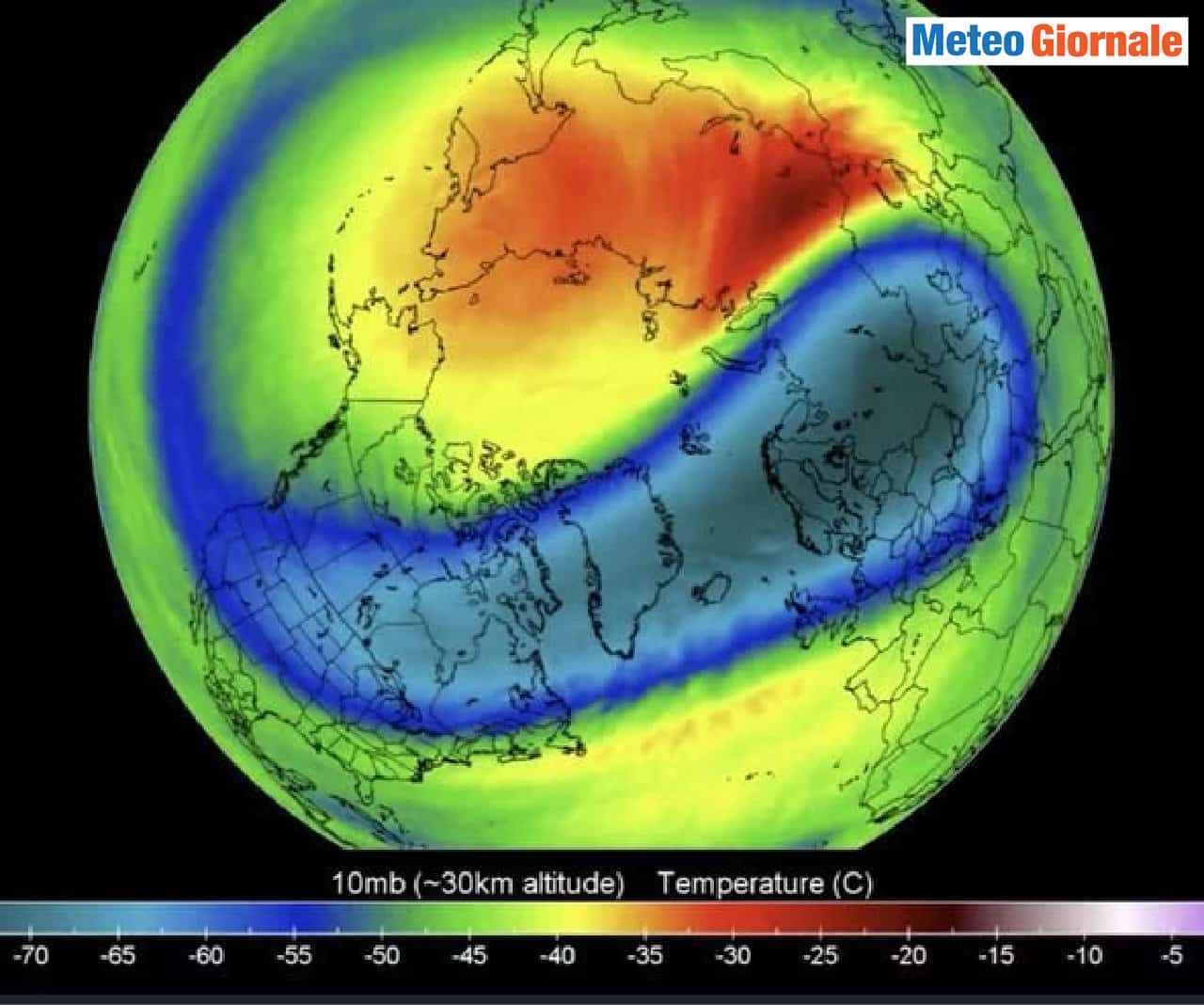 Circolazione atmosferica deteriorata dal Vortice Polare in rottura tardiva.
