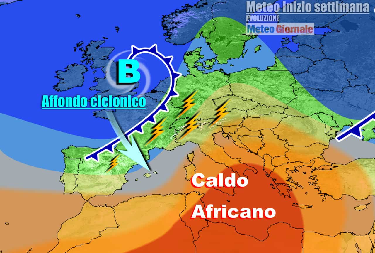 Anticiclone africano costretto a battere in ritirata