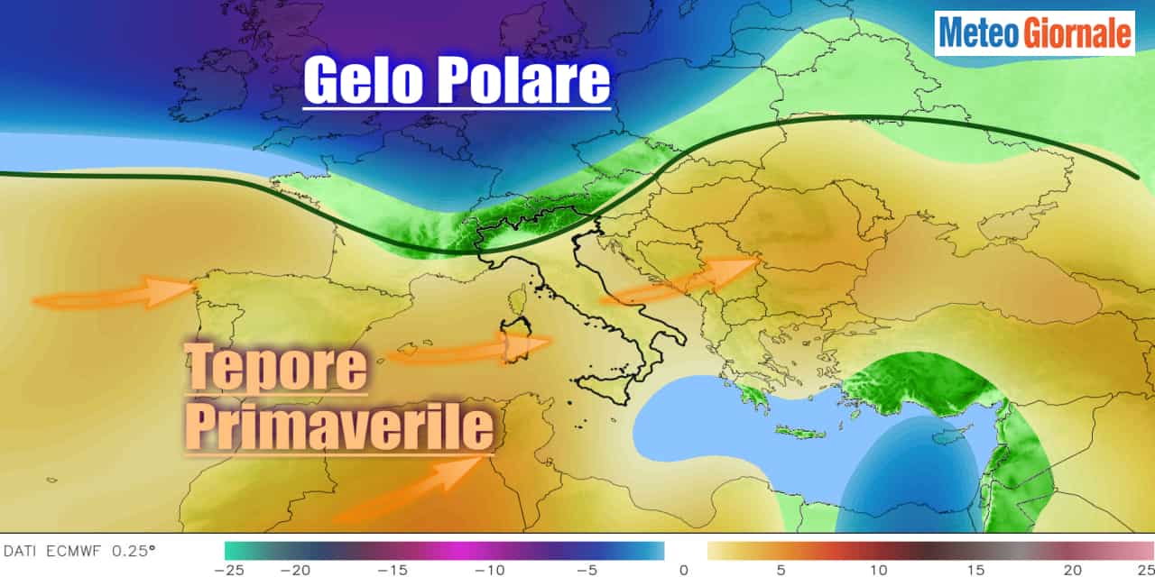 Grandi contrasti tra inverno rigido sul Nord Europa e la mitezza più a sud